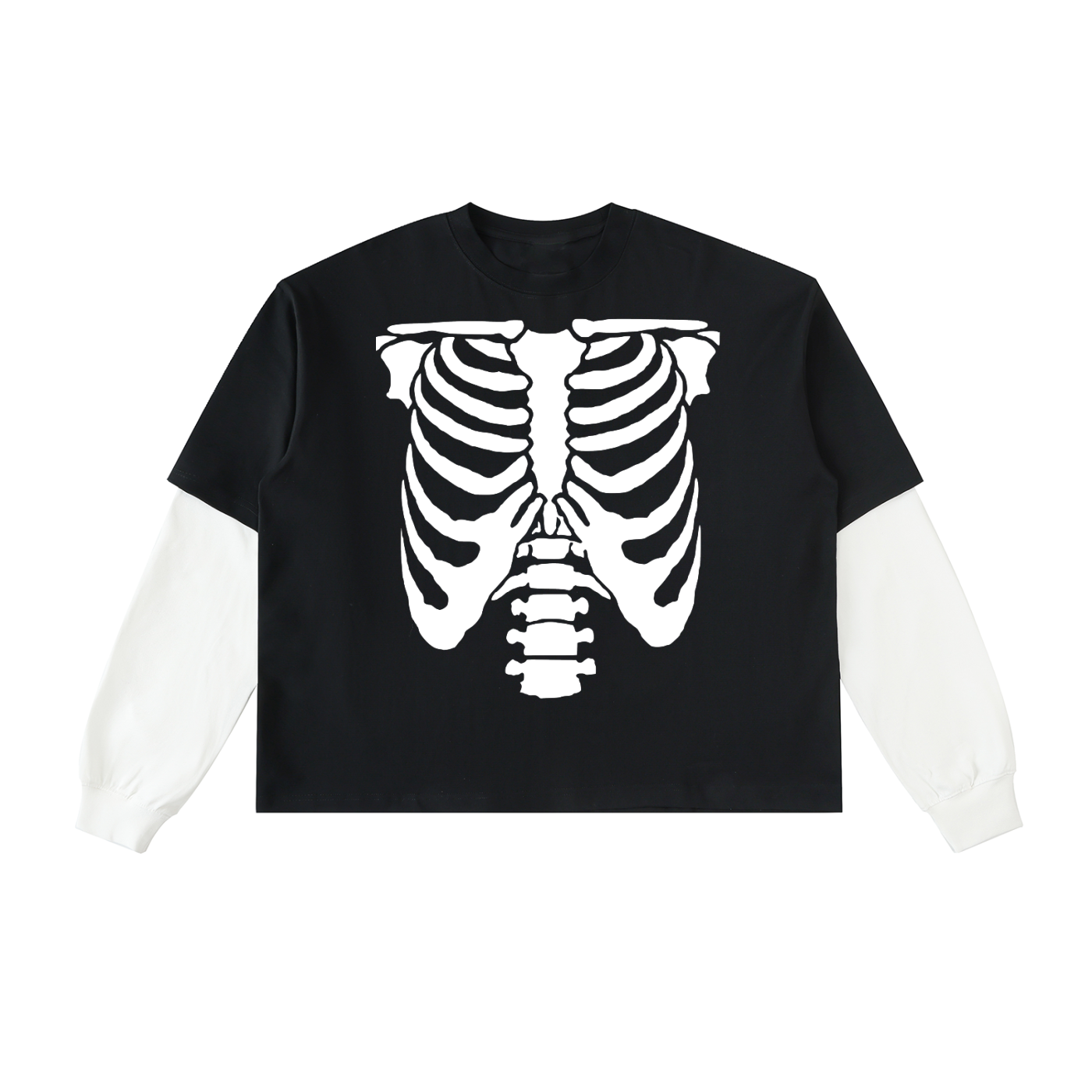 SKELETON LAYERED LONGSLEEVE! 100%COTTON
