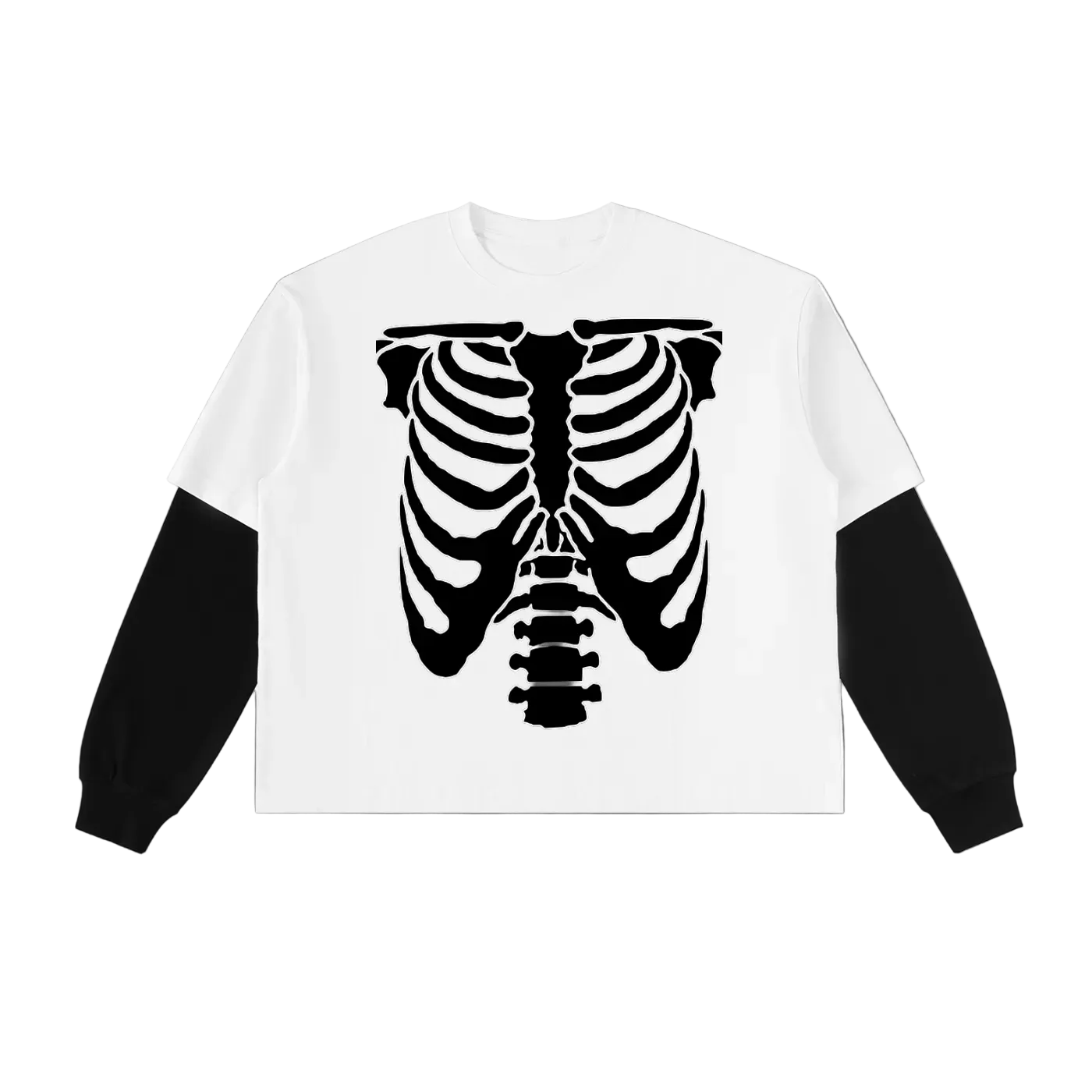 SKELETON LAYERED LONGSLEEVE 100%COTTON